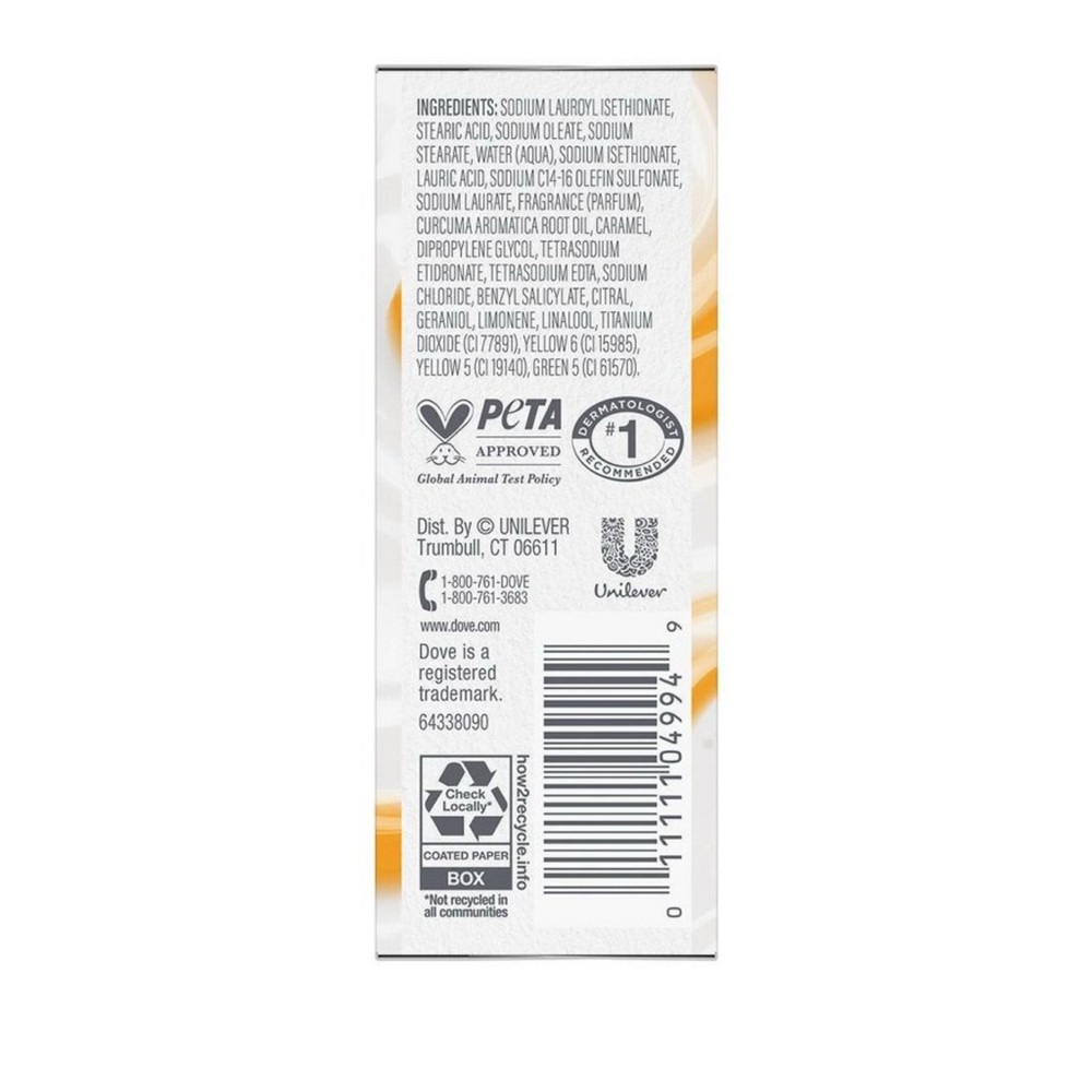 Dove Beauty Plant Based Turmeric Milk & Lemon Drop Cleansing Bar - Picture 2 of 8